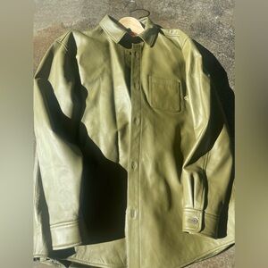 Supreme men’s leather shirt and pants set